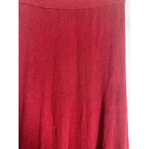 Banana Republic Red Lurex Midi Sweater Skirt A-Line Ribbed‎ Metallic Shimmer S thumbnail 4