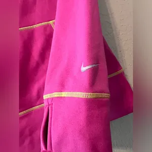 Nike Therma-Fit Women's Hoodie Sweatshirt Neon Green Pink Size Medium #178 thumbnail 3