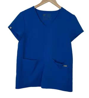 FIGS Womens Technical Collection V-Neck Blue Scrub Top S thumbnail 1