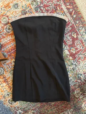 Edikted Black Mini Dress With Fringe Detail thumbnail 3