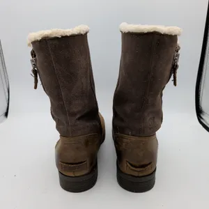 Sorel Emelie Foldover Boot Zip Waterproof Leather Suede Winter‎ Brown Womens 11 thumbnail 5
