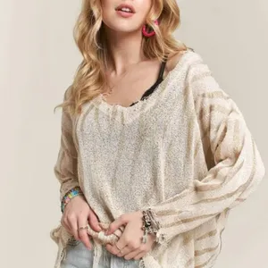 ✨NWT ADORA Frayed Zebra Knit‎ Top Size L thumbnail 6