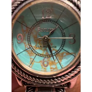 Ecclissi Sterling Silver 925 Womens 29mm Watch Bracelet Leather w New Battery thumbnail 3