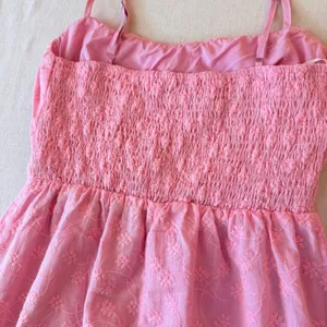 That's So Fetch Mik Cottagecore Pink Embroidered Midi Dress Size 4 thumbnail 9