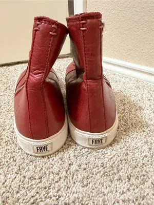 FRYE Gia Lug Zip Leather Bootie Sneaker Red Clay 9.5 thumbnail 5