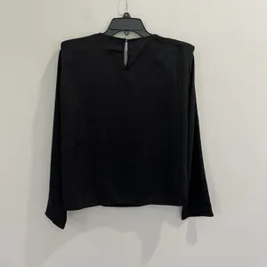 Mango Black Blouse 234pady Size 2 New With Tags Satin Long‎ Sleeve Top thumbnail 2