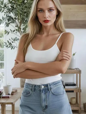 Women's White and Blue Vests-tanks-cami thumbnail 1