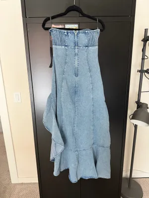 Revolve Strapless Denim Maxi Dress  thumbnail 3