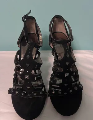 Carlos by‎ Santana Envoy Strappy Black Vegan Heels Shoe Size 9. S-287 thumbnail 1