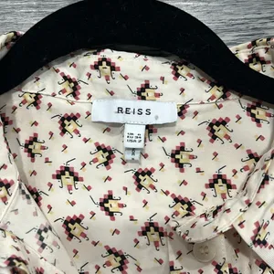 Reiss NWOT Pia Printed Geometric half button up - 2 ($228) thumbnail 10