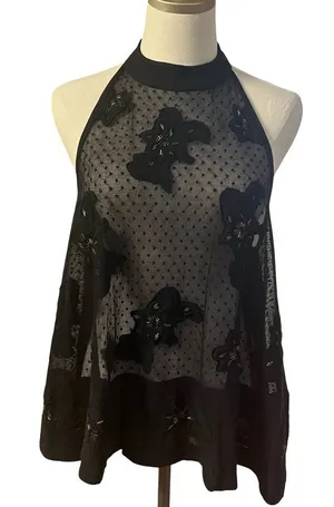 Free People Womens Frankie Lace Sheer Tank Size L Boho Festival Whimsigoth NWT thumbnail 1