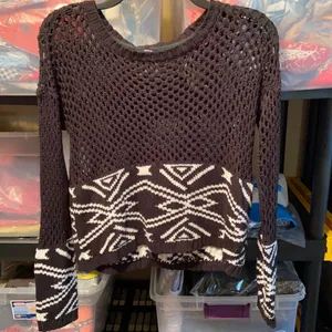 Hurley Open Weave Cropped Sweater thumbnail 1