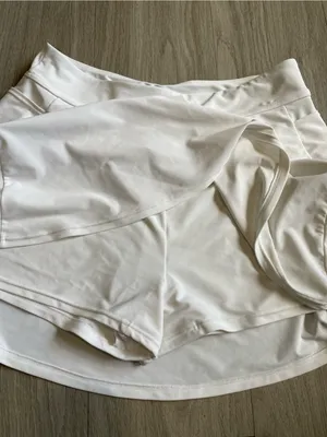 White Swim Skirt Bikini Bottom thumbnail 2