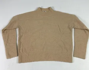 Magaschoni Sweater Womens Medium Beige Mock Neck Long‎ Sleeve Pullover Knit thumbnail 1