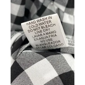 Entro Black and Off White‎ Gingham Print Woven Top NWT Small Checker 3/4 Sleeve thumbnail 7