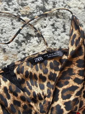 Zara Leopard Print Wide-Leg Jumpsuit - Brown/Black thumbnail 7