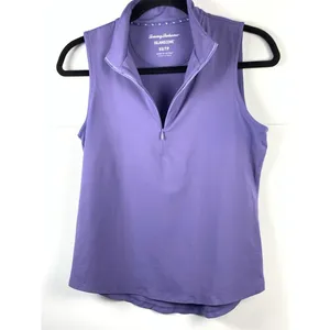 Tommy Bahama IslandZone Golf Tank Top Womens XS Purple 1/4 Zip Sleeveless thumbnail 2