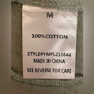 Pink Lily Call To Action Frayed Hem Gauze Tank Sage Green Size‎ Medium thumbnail 7