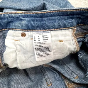 American Eagle Mom Jean‎ Size 00 Blue Stretch Mid-Rise Distressed Blown Knees thumbnail 8