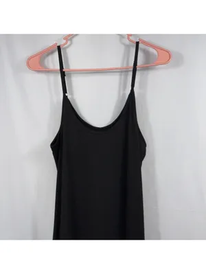 Women’s Black Cami Maxi Dress Size Small Stretch Spaghetti Strap Casual thumbnail 2