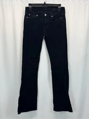 7 For All Mankind Black Boot Cut Corduroy Jeans 25 XS Preppy Minimalist Boho thumbnail 2
