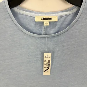 Madewell Essential Slim Tee Shirt Lightweight Cotton Light Blue Basics L NWT thumbnail 4