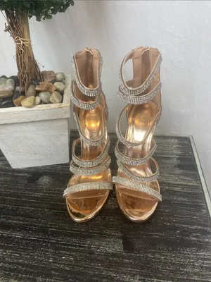 Liliana Rose Gold Sequins Kimora Strappy Heel Shoes 8 thumbnail 3