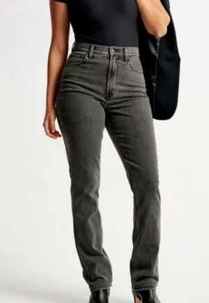 Abercrombie The Slim Straight Ultra High-Rise Jeans Curve Love thumbnail 2