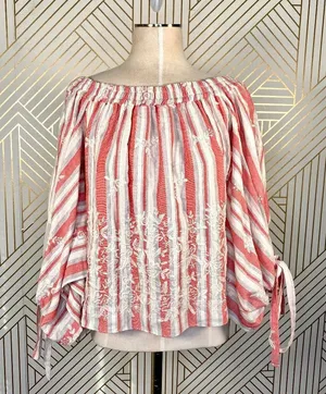 Misa Los Angeles Adeli Off the Shoulder Top‎ Stripe thumbnail 1