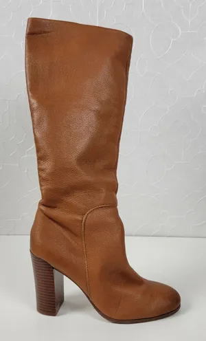 Kenneth Cole NY Justin Womens Boots Size 8.5 Cognac Leather Knee‎ High Round Toe thumbnail 1
