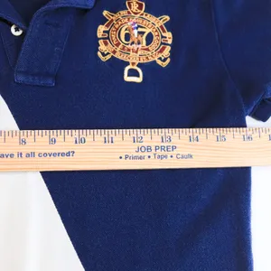 Ralph Lauren Skinny Polo Women M Navy White Sash Crest Equestrian Vintage Y2K thumbnail 10