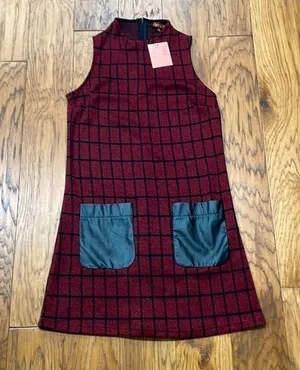 Dance & Marvel NWT red and black plaid sleeveless dress size S thumbnail 1