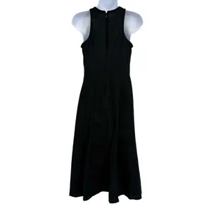 Future Collective‎ Midi Dress Women 4 Black Linen Blend Halter Neck Racerback thumbnail 6