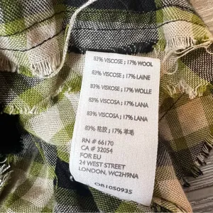 Free‎ People Pacific Dawn Plaid Shirt black green tan sz L thumbnail 9