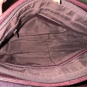 ETIENNE AIGNER Signature Classic Shoulder Bag Purse Genuine Leather Burgundy Vtg thumbnail 8