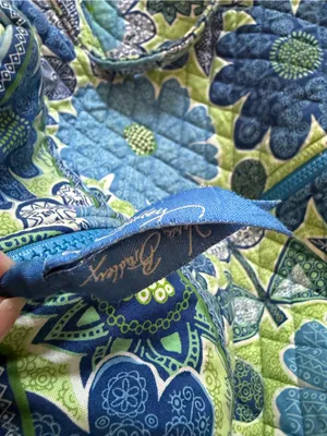 Vera Bradley XL Duffel Travel Bag Retired Daisy Doodle Print Blue Green Flowers thumbnail 8