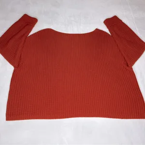 French Connection Womens burn Orange Knit Long Sleeve Sweater Stretch Top Size M thumbnail 3