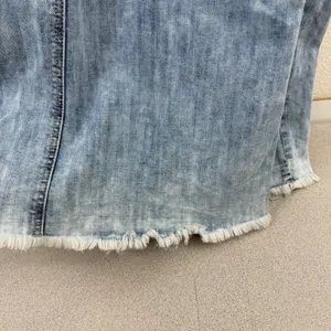 WASH LAB Dress Womens Size Small Blue Denim Sleeveless Button Front Maxi Raw Hem thumbnail 8