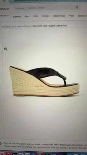 Jack Rogers Black Rowan Leather Woven Wedge Sandals Women’s 9 thumbnail 2