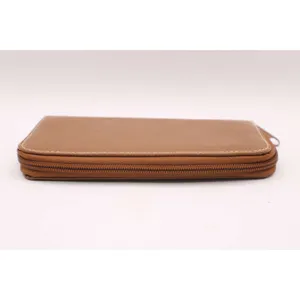 Brown Vinyl Tan Zip Around Wallet Removable Card Holder Organizer NEW Vintage thumbnail 3