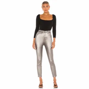 Free People We the Free Phoenix Coated High-Rise Skinny‎ Jeans in Silver Size 27 thumbnail 5