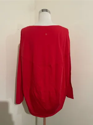 CRZ YOGA Red Long-Sleeve Boatneck Tee thumbnail 3