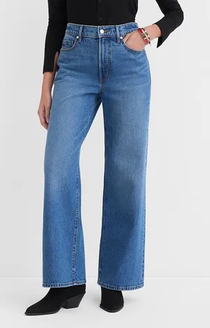 LOFT 14 The Wide Leg Jeans Blue High Rise Stretch 781787 Casual Minimalist thumbnail 1
