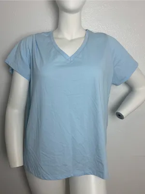 Ava & Viv Pale Blue V-Neck Short Sleeve Tee thumbnail 3