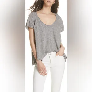 We The Free Free People Nori Relaxed Tee Gray Flowing Swing Top Size Small thumbnail 3