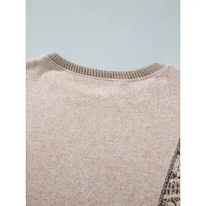 Floral Print Round Neck Long Sleeve Shift Top - Medium thumbnail 7