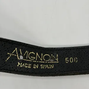 Vintage Avignon Womens M Belt Black Leather Silver & Gold Beading Boho Western thumbnail 16