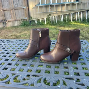 AK BY ANNE KLEIN WOMEN'S RIVE brown boots fall‎ winter size 8.5 zipper casual thumbnail 3