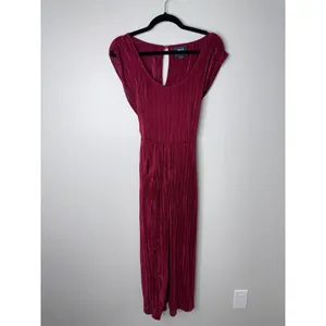 Anthropologie Maeve Burgundy Purple-Pink Ribbed Sonata Wide-leg Jumpsuit 6 thumbnail 2