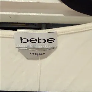 Bebe Elegant Cream‎ Wrap Blouse chiffon sleeves medium thumbnail 4